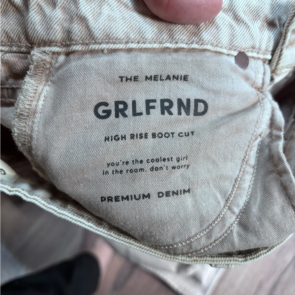 GRLFRND Melanie High Rise Boot Cut Jeans Denim Montana Wash Size 24 Made in USA - Picture 15 of 16